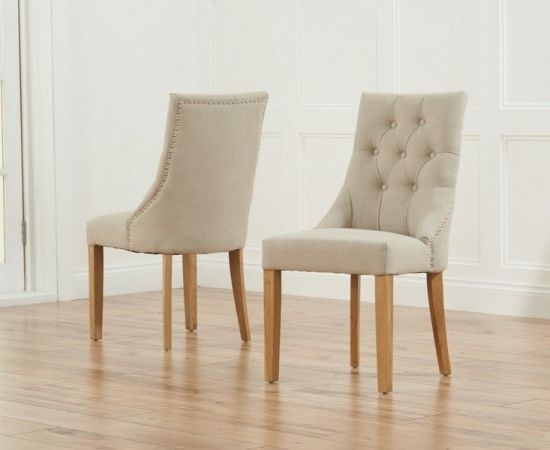 Most Current Oak Fabric Dining Chairs For Pailin Beige Oak Leg Fabric Dining Chairs (pair) (Photo 1 of 20)