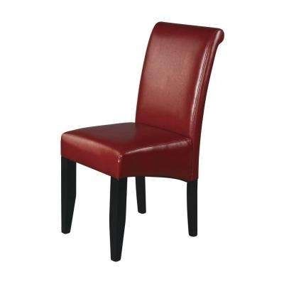 Most Current Red Leather Dining Chairs Within Faux Leather – Red – Dining Chairs – Kitchen & Dining Room Furniture (View 9 of 20)