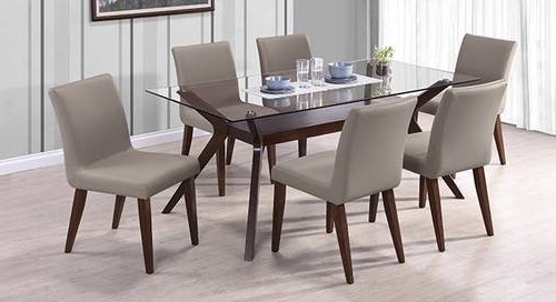 Most Popular 6 Seat Dining Table Sets For 6 Seater Dining Table With Glass Top, Glass Dining Room Table, Glass (View 20 of 20)