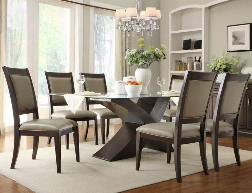 Most Popular Dining Room Glass Tables Sets With Regard To Dining Room Small Black Glass Table And Chairs Dark Glass Dining (View 5 of 20)