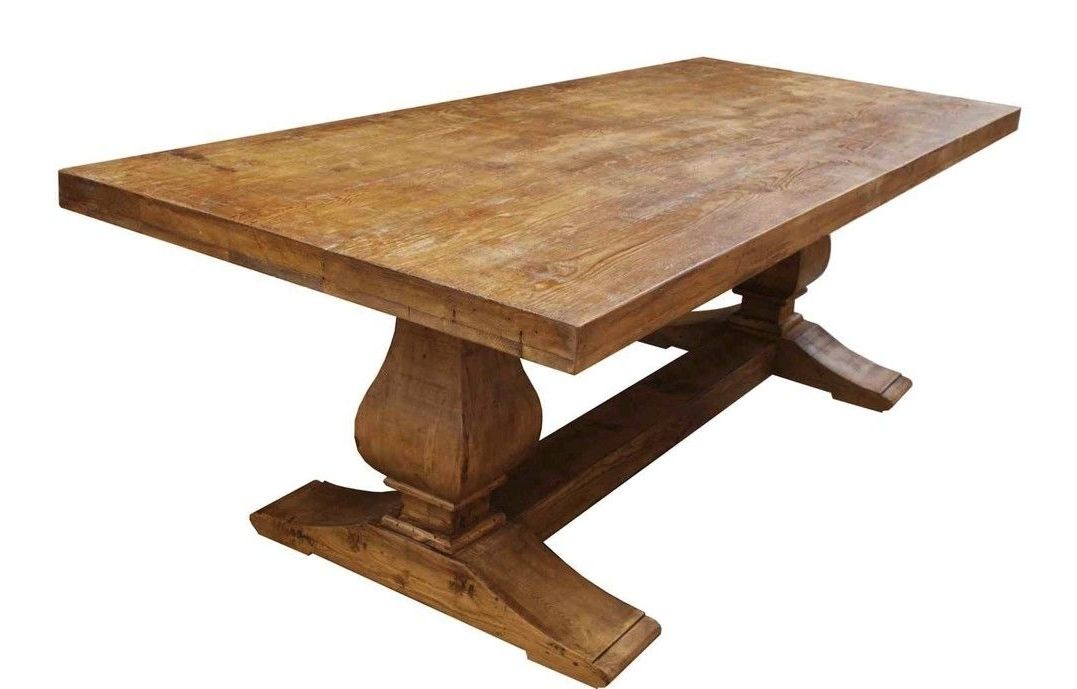Most Recent Cheap Reclaimed Wood Dining Tables Intended For Hand Made Segovia Reclaimed Wood Trestle Dining Tablemortise (View 15 of 20)