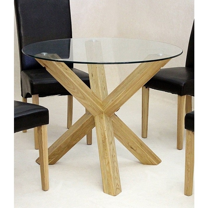 Featured Photo of 20 Best Ideas Glass Dining Tables with Wooden Legs