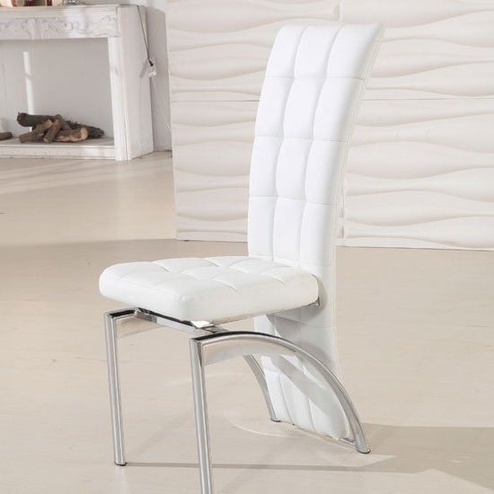 Most Recent Ravenna White Faux Leather Dining Room Chair 19495 Inside White Dining Chairs (View 11 of 20)
