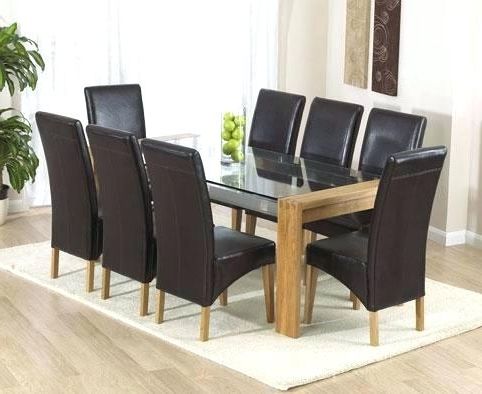 Featured Photo of The Best Glass Dining Tables and Leather Chairs