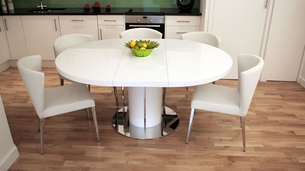 Most Recently Released Round Extendable Dining Table Set – Round Extendable Dining Table In Round White Dining Tables (Photo 13 of 20)