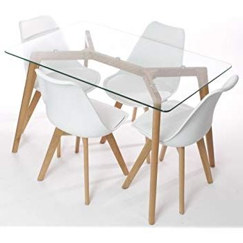 Most Recently Released Round Glass Dining Tables With Oak Legs Pertaining To Charles Jacobs Dining Table And Chairs Set – Solid Oak And Glass (View 18 of 20)