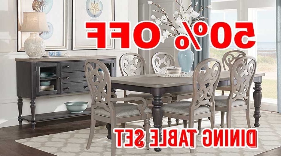 Most Up To Date Crawford 6 Piece Rectangle Dining Sets Pertaining To 50 Percent Off Discount Cindy Crawford Home Coastal Breeze Charcoal (Photo 1 of 20)