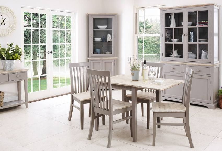 Most Up To Date Dining Tables Grey Chairs For Statement Furniture – Florence Dove Grey Matt Painted & Washed (View 9 of 20)