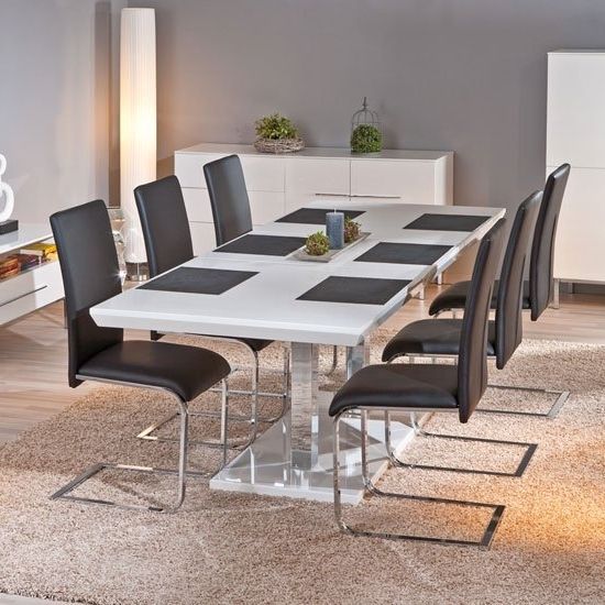 Most Up To Date Edmonton Extendable White Gloss Dining Table With 8 With Regard To Edmonton Dining Tables (Photo 1 of 20)