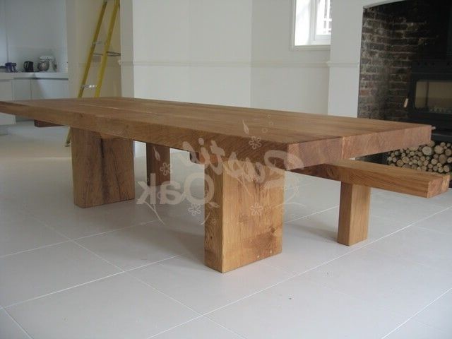 Most Up To Date Rustic Oak Dining Tables Throughout Rustic Oak – Chunky Oak Beam Dining Table (Photo 1 of 20)