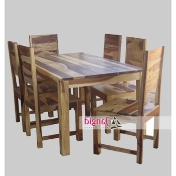 Natural Indian Sheesham 6 Seaters Wooden Dining Tables And With Inside Trendy Sheesham Wood Dining Tables (Photo 2 of 20)