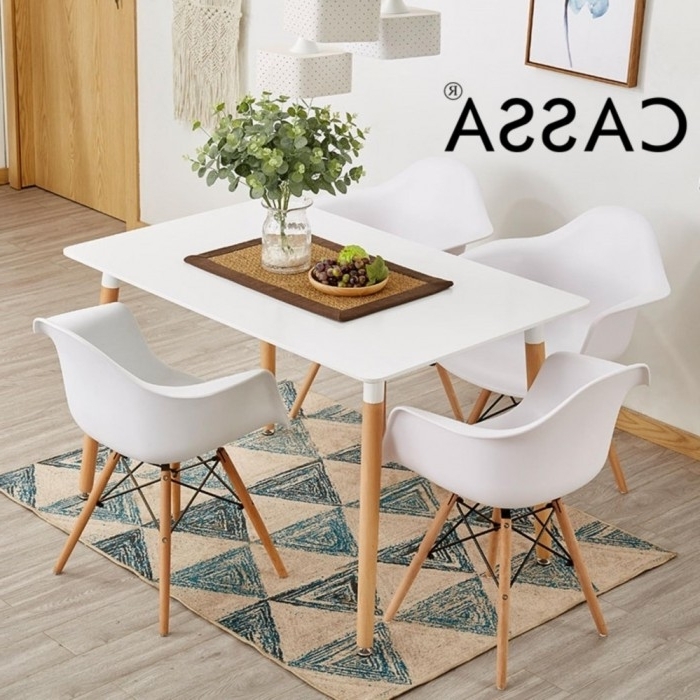 Newest Cassa Eames Dining Set Square Table 120x60 Cm Together With 4 Unit With Regard To Dining Tables 120x (View 3 of 20)