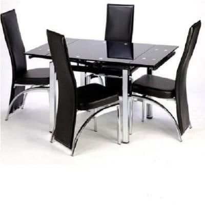 Newest Extending Glass Dining Table With 4 Chairs – Black Price From Konga In Black Glass Dining Tables And 4 Chairs (Photo 10 of 20)