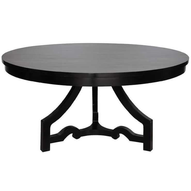 Newest Noir 3 Leg Round Dining Table Distressed Black With Black Circular Dining Tables (View 16 of 20)