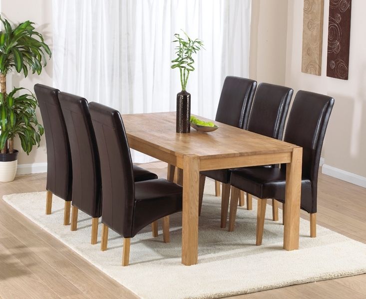 Newest Verona 180cm Solid Oak Dining Table With Venezia Chairs With Verona Dining Tables (Photo 5 of 20)