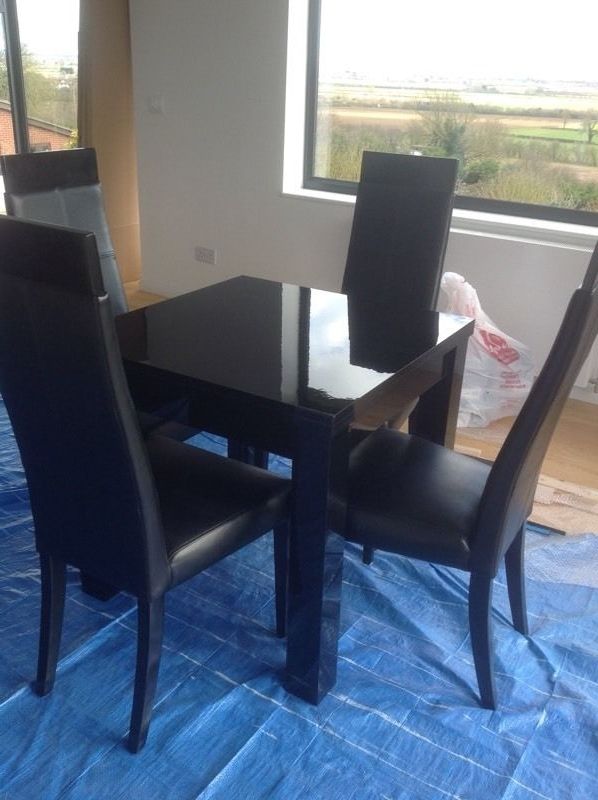 Next Black Gloss Dining Table And 4 Chairs (View 20 of 20)