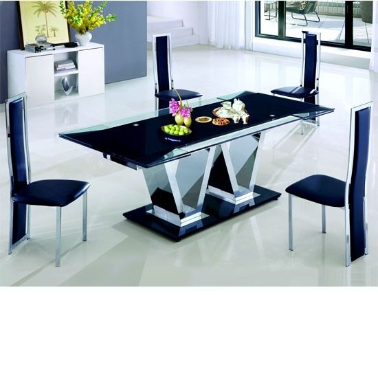 Nico Rectangle Extending Glass Dining Table And 8 Leather For Most Up To Date Extending Glass Dining Tables And 8 Chairs (View 6 of 20)