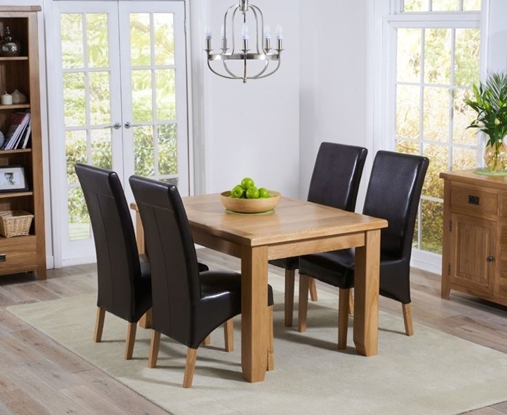 Oak Dining Tables And Leather Chairs Pertaining To Most Recent Buy Mark Harris York Solid Oak Dining Set – 130cm Extending With  (View 5 of 20)