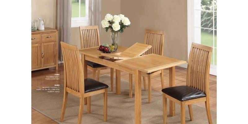 Oak Extending Dining Tables And Chairs In Newest Hartford City Oak Extending Dining Table And 4 Chairs (View 12 of 20)