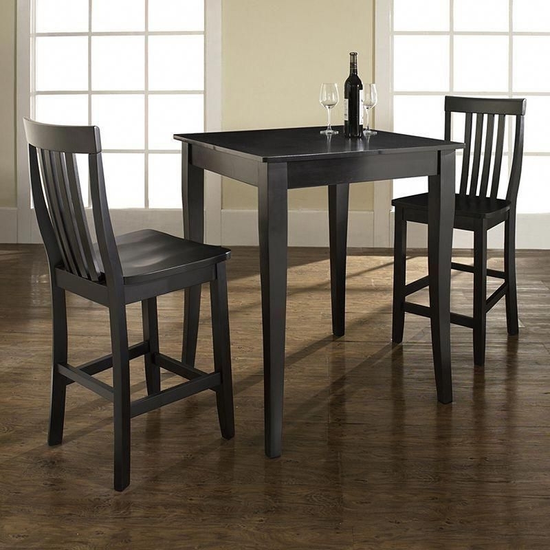 Palazzo 3 Piece Dining Table Sets Within Current Crosley Furniture 3 Piece Cabriole Dining Set, Black #pubsets (Photo 18 of 20)