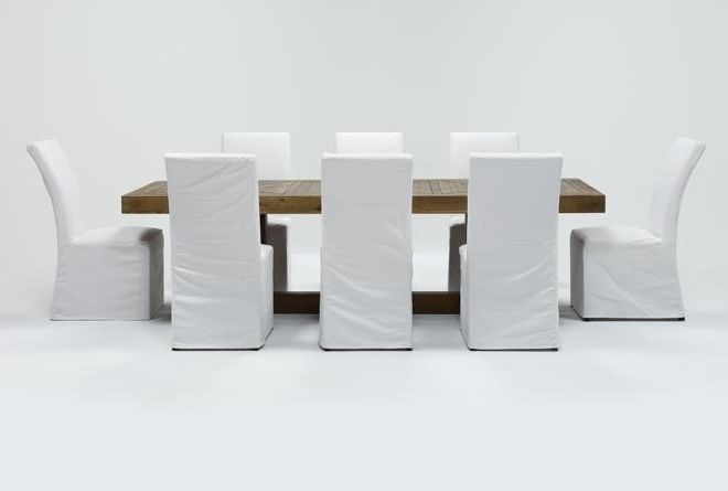 Palazzo 6 Piece Dining Set With Mindy Slipcovered Side Chairs For Most Up To Date Palazzo 9 Piece Dining Set With Pearson White Side Chairs (View 4 of 20)
