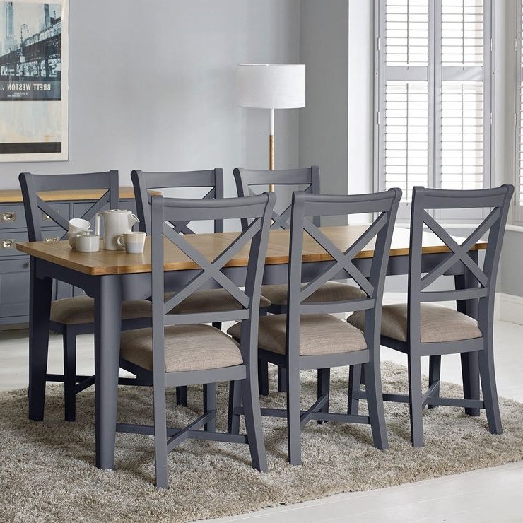 Popular Extendable Dining Tables 6 Chairs Throughout Bordeaux Painted Taupe Large Extending Dining Table + 6 Chairs (Photo 1 of 20)