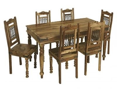 Popular Indian Wood Dining Tables Regarding Bali 175cm Dining Table And Set Of 6 Chairs Indian Wood Furniture (Photo 1 of 20)