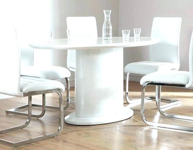 Popular Round High Gloss Dining Tables Inside White Gloss Dining Set Extending White Gloss Dining Table Furniture (Photo 11 of 20)