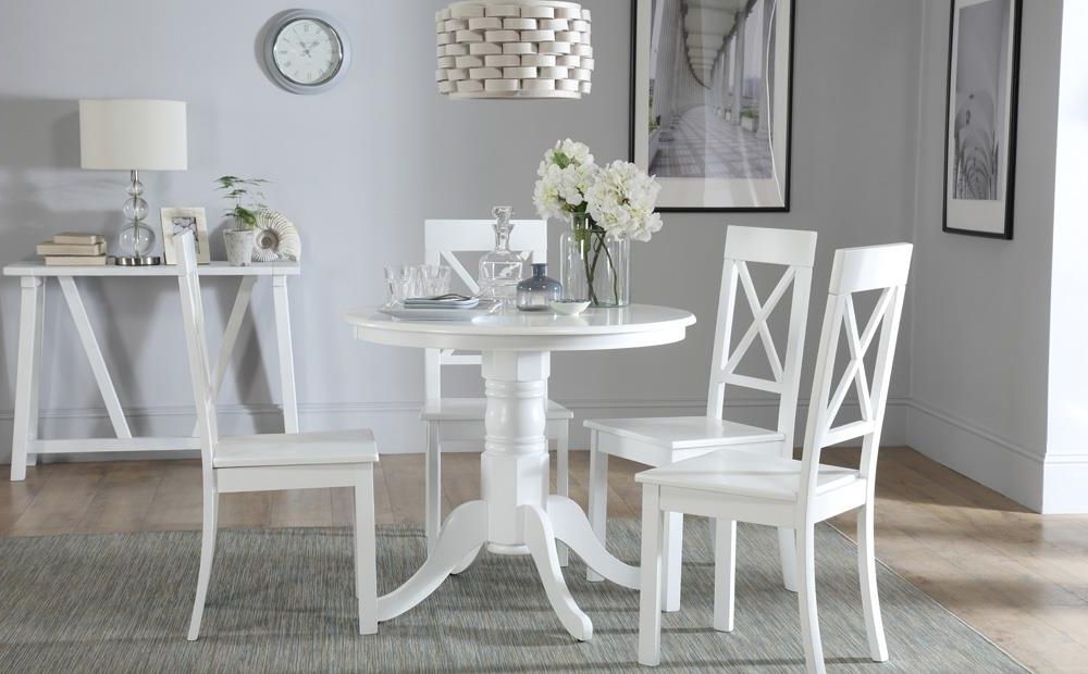Popular Round White Dining Tables Intended For Kingston Round White Dining Table With 4 Kendal Chairs Only £279.99 (Photo 5 of 20)