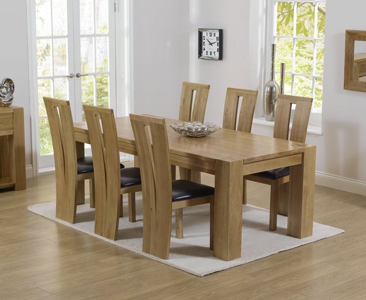 Popular Solid Oak Dining Tables And 6 Chairs With Regard To Thames 220cm Oak Dining Table With Montreal Chairs (Photo 1 of 20)