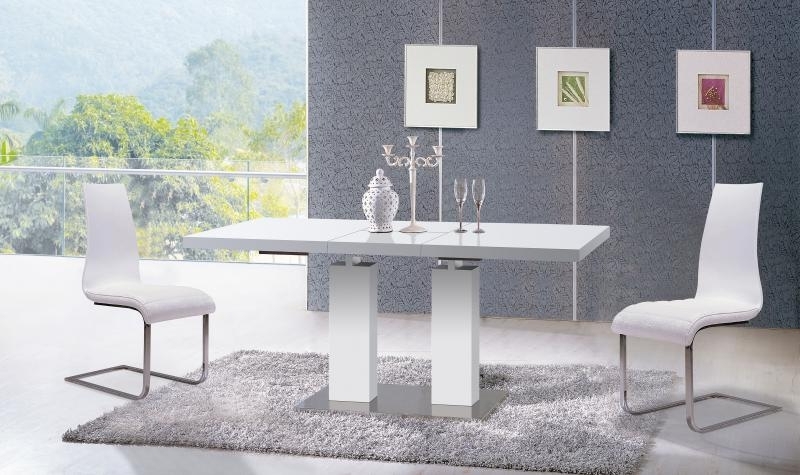 Popular White Ultra Modern Dining Table W/extension Contemporary At Home Usa With Delfina Dining Tables (Photo 6 of 20)