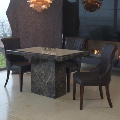 Preferred Ravena Marble Small 4 Seater Dining Set – Robson Furniture With Small 4 Seater Dining Tables (Photo 1 of 20)