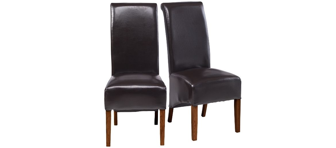 Quercus Living Inside Dark Brown Leather Dining Chairs (Photo 5 of 20)