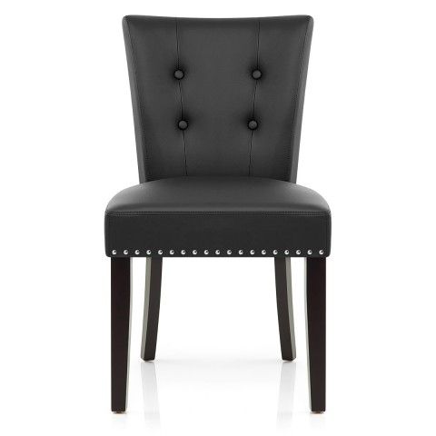 Real Leather Dining Chairs With Famous Buckingham Dining Chair Black Leather – Atlantic Shopping (Photo 19 of 20)