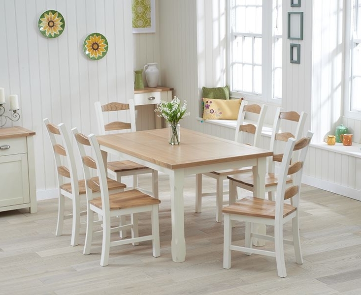 Recent Buy The Somerset 150cm Oak And Cream Dining Table With Chairs At Oak In Cream And Wood Dining Tables (Photo 1 of 20)