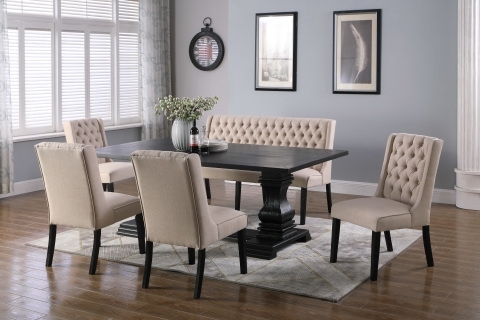 Recent Dining Tables, Chairs, Servers – Hello Furniture With Jaxon 7 Piece Rectangle Dining Sets With Wood Chairs (View 16 of 20)