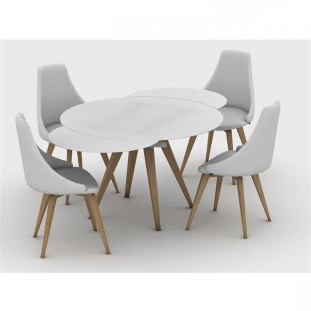 Recent Round Extending Dining Tables And Chairs Pertaining To Myles Circular Extending Dining Table (View 11 of 20)