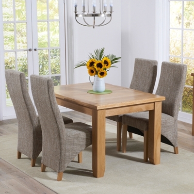 Recent Yorkshire Solid Oak Extending Dining Table With 6 Henry Tweed Chairs Regarding Extending Dining Room Tables And Chairs (View 14 of 20)