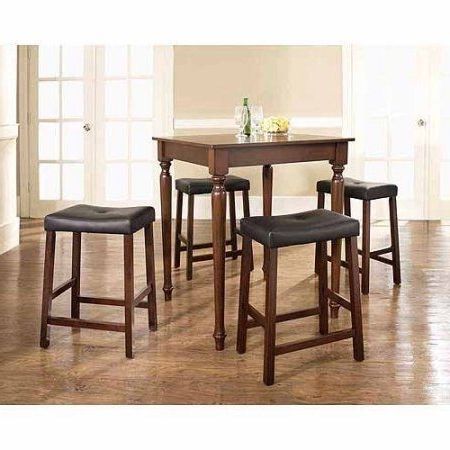 Rocco 9 Piece Extension Counter Sets With Regard To Most Recent Crosley 5 Piece Counter Height Pub Set, Brown (View 11 of 20)