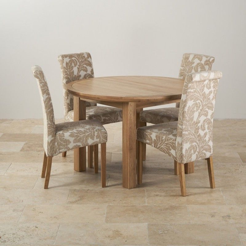 Round Extending Oak Dining Tables And Chairs With Regard To Best And Newest Knightsbridge Natural Oak Dining Set – 4ft Round Extending Table &  (View 20 of 20)