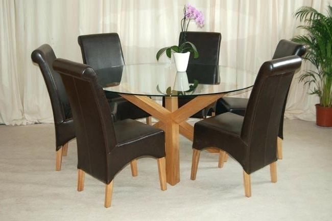 Round Glass And Oak Dining Tables Regarding Fashionable 6 Seat Dining Table Incredible Dining Table 6 Chairs Round Glass (View 18 of 20)