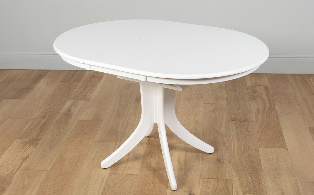 Round White Extendable Dining Tables In Most Up To Date Hudson Round White Extending Dining Room Table – 90 120 Only £ (View 1 of 20)