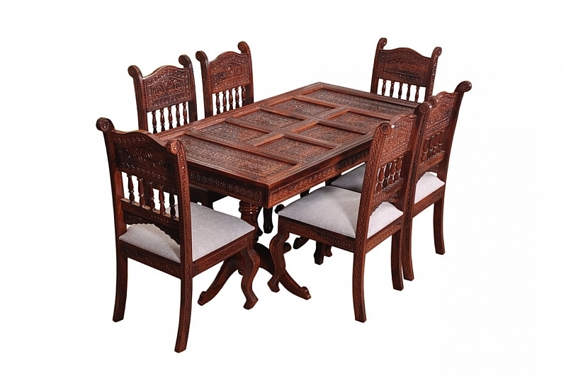 Royal Sheesham Wood Dining Table Set Fusion Of Rich Victorian Amp Intended For Newest Indian Dining Room Furniture (Photo 16 of 20)