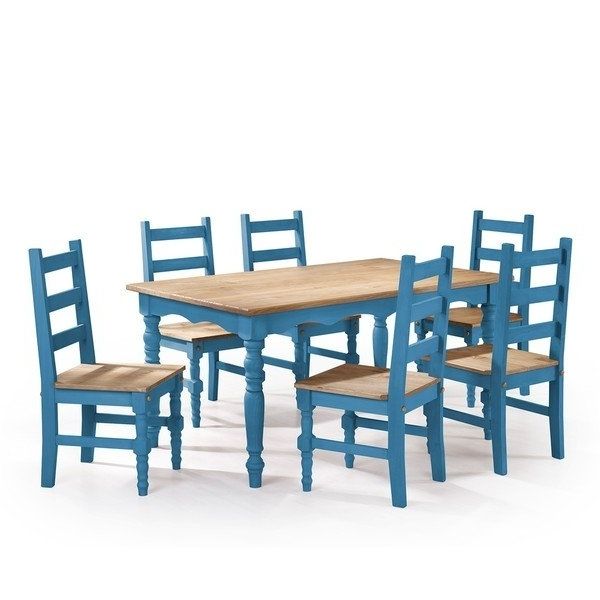 Shop Manhattan Comfort Jay 7 Piece Solid Wood Dining Set With 6 Intended For Most Popular Helms 7 Piece Rectangle Dining Sets With Side Chairs (Photo 2 of 20)