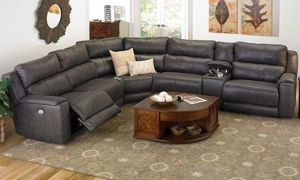 Southern Motion Power Reclining Sectional Sofa With Storage Console For Best And Newest Norfolk Grey 6 Piece Sectionals (View 10 of 15)