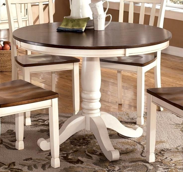 Spectacular Dining Table White Brown Top Best Wood Pedestal Table In Most Recent Dining Tables With White Legs And Wooden Top (View 5 of 20)