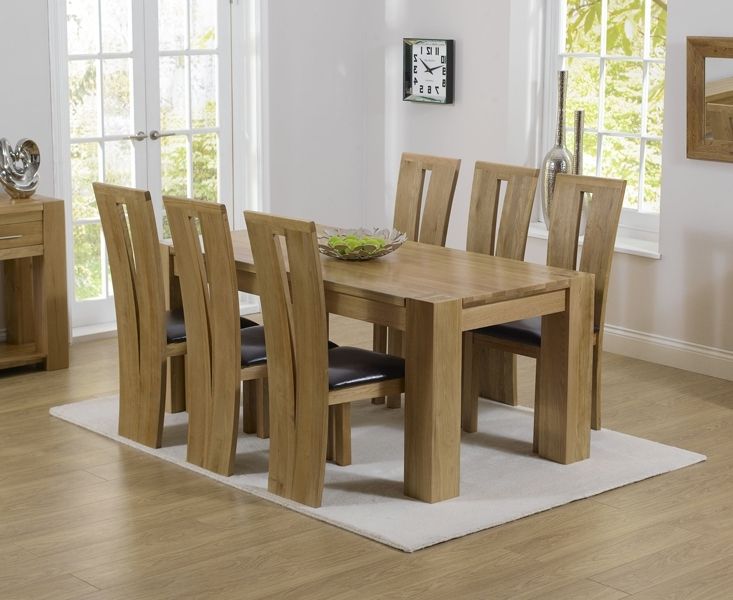 Thames 180cm Oak Dining Table With Montreal Chairs For Fashionable Oak Dining Set 6 Chairs (View 13 of 20)