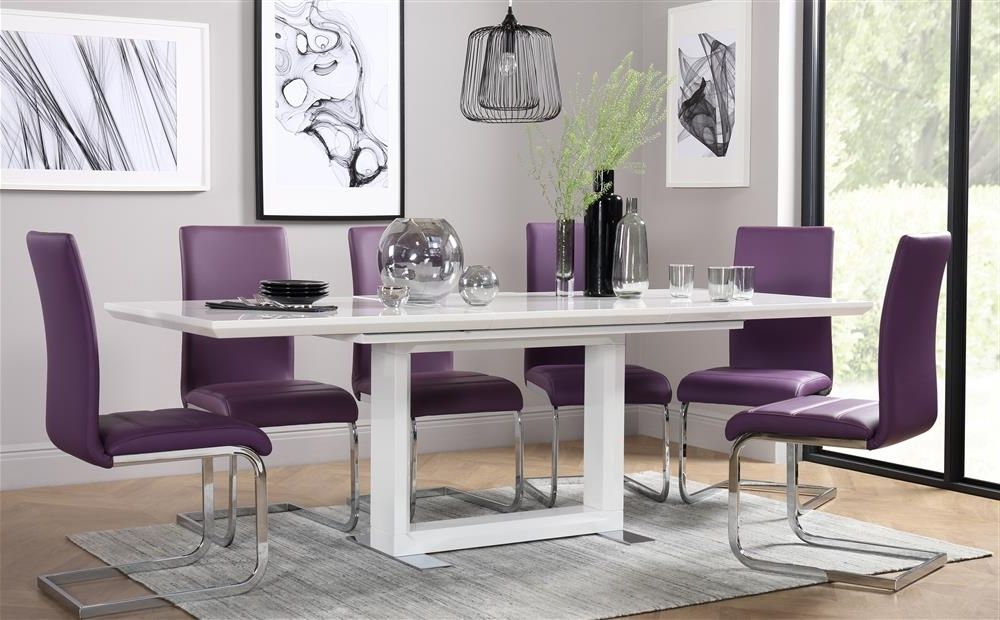 Featured Photo of 20 Inspirations Dining Tables and Purple Chairs