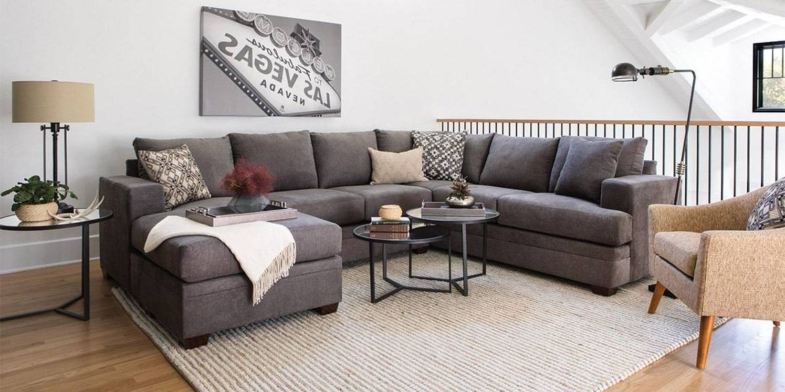 Transitional Living Room With Kerri 2 Piece Sectional W/raf Chaise Pertaining To Popular Kerri 2 Piece Sectionals With Laf Chaise (Photo 1 of 15)