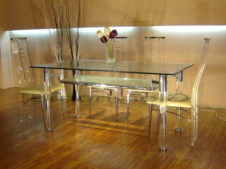 Trendy Acrylic Round Dining Tables Regarding Clear Acrylic Dining Table Dinette Tables Round Kitchen Table Sets (View 13 of 20)